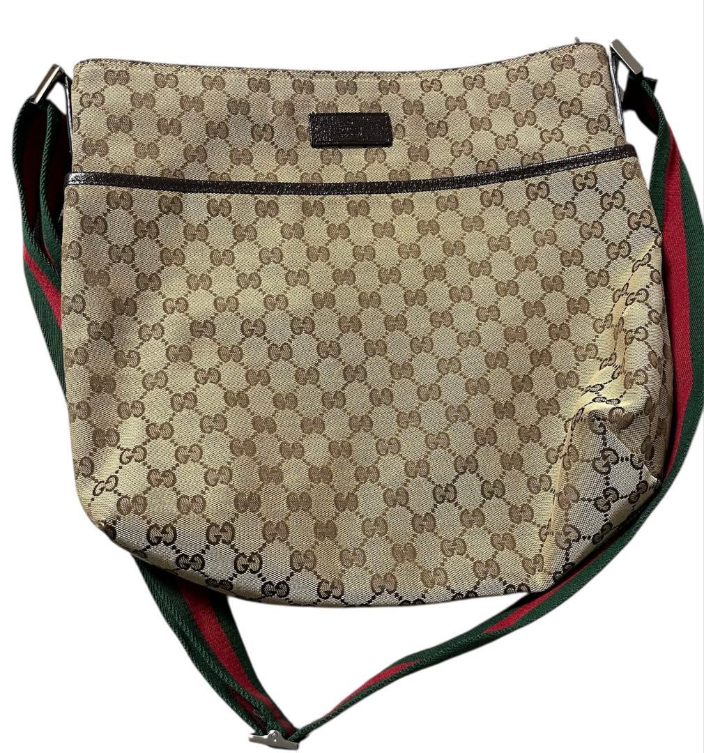 美品 GUCCI メッセンジャーバッグ シェリーライン GG キャンバス