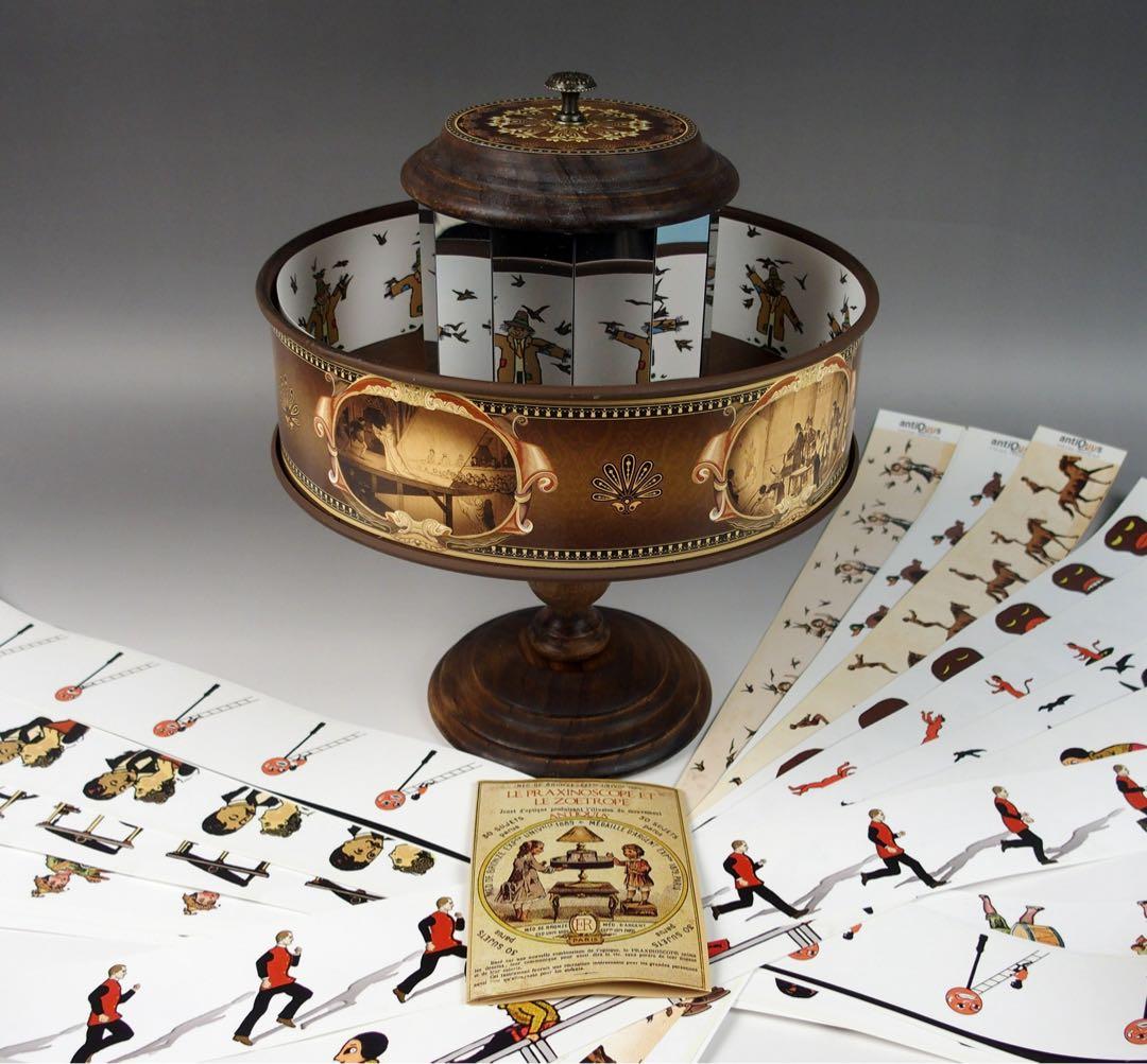 【プラキシノスコープ】アニメの原型　回転覗き絵を改良　スペイン製　視覚玩具