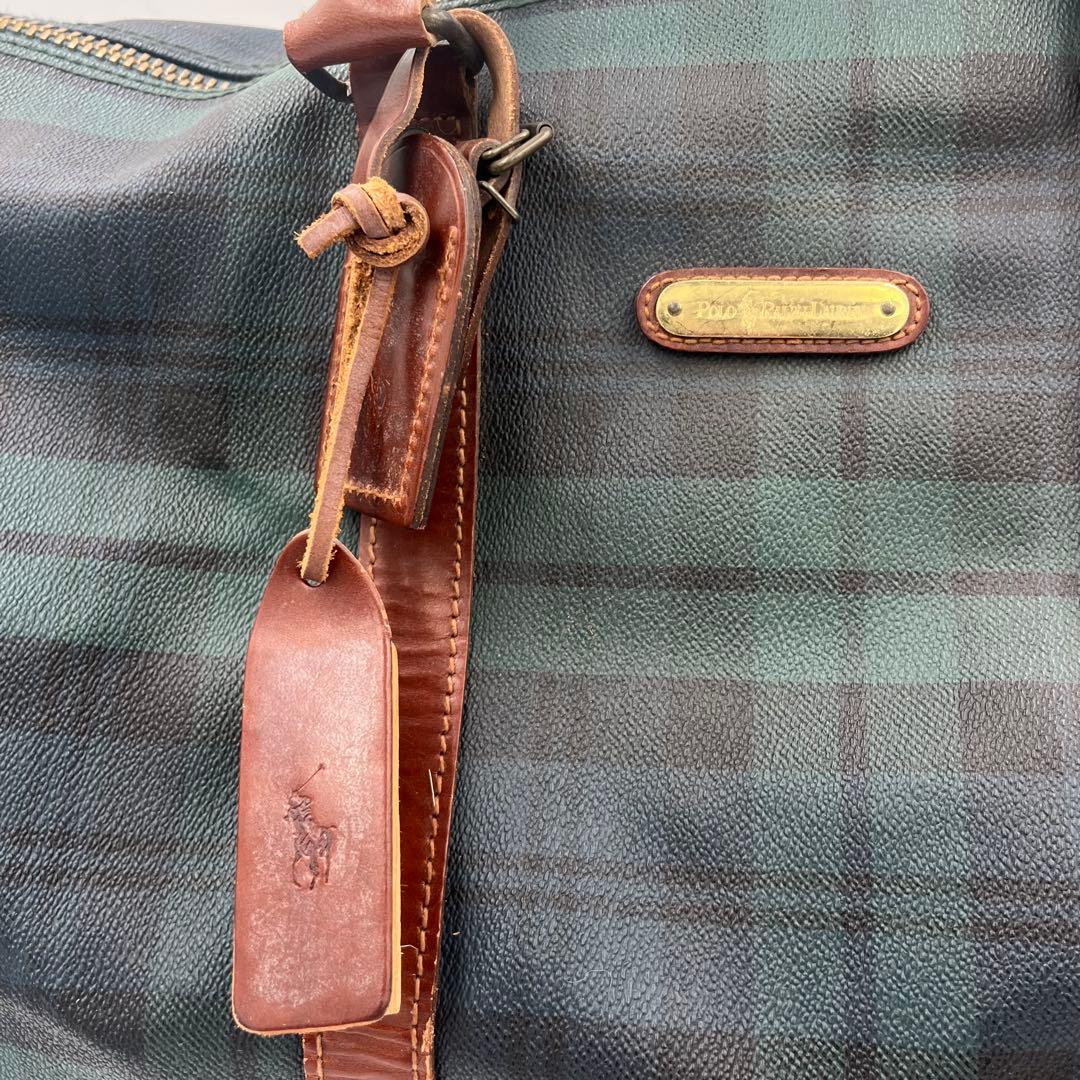 ポロラルフローレン ボストンバッグ 2way ブラックウォッチ PVC 大容量