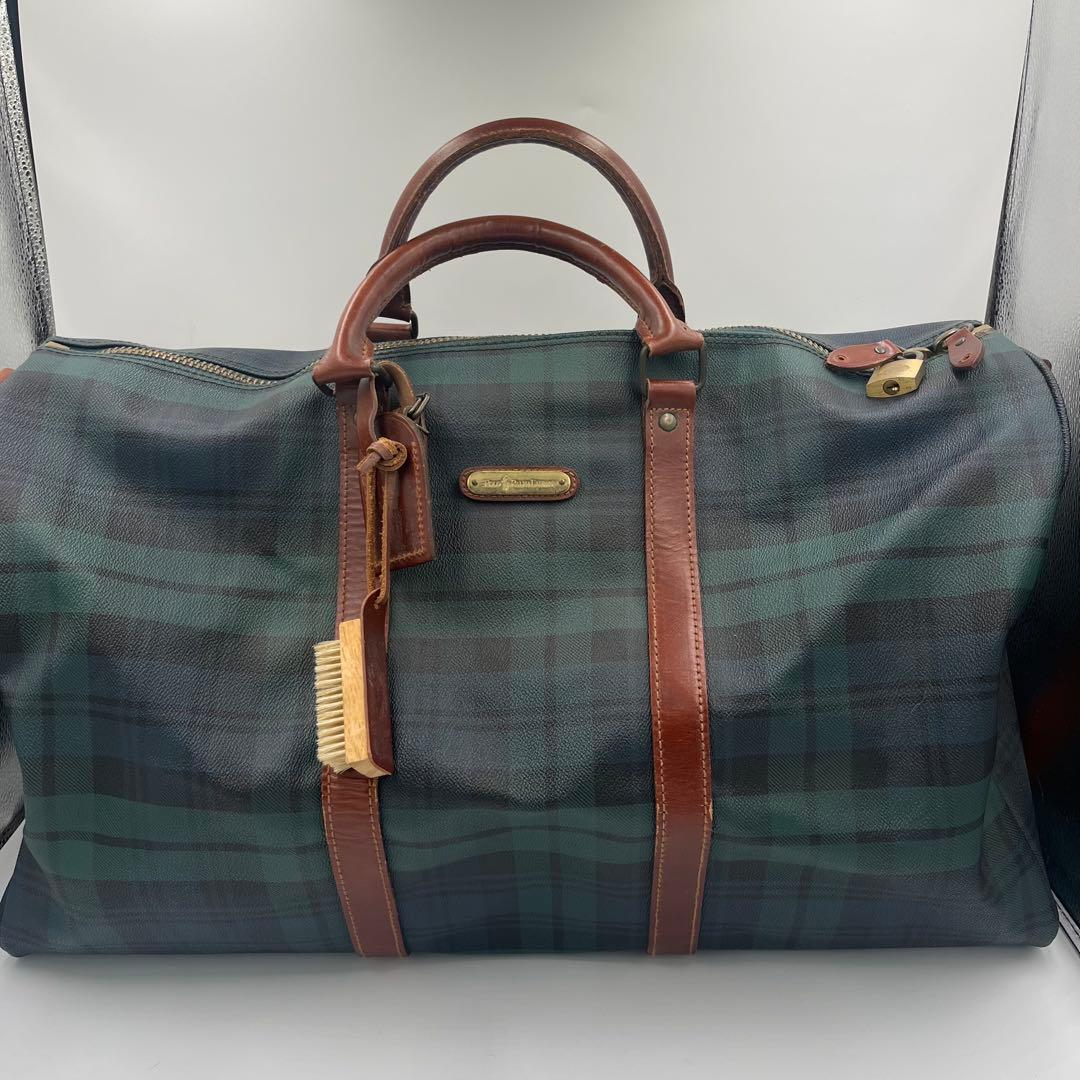 ポロラルフローレン ボストンバッグ 2way ブラックウォッチ PVC 大容量