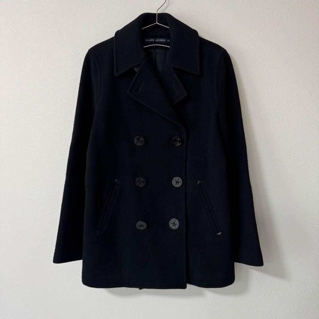 ラルフローレン ウール Pコート レディース M サイズ ブラック 日本製