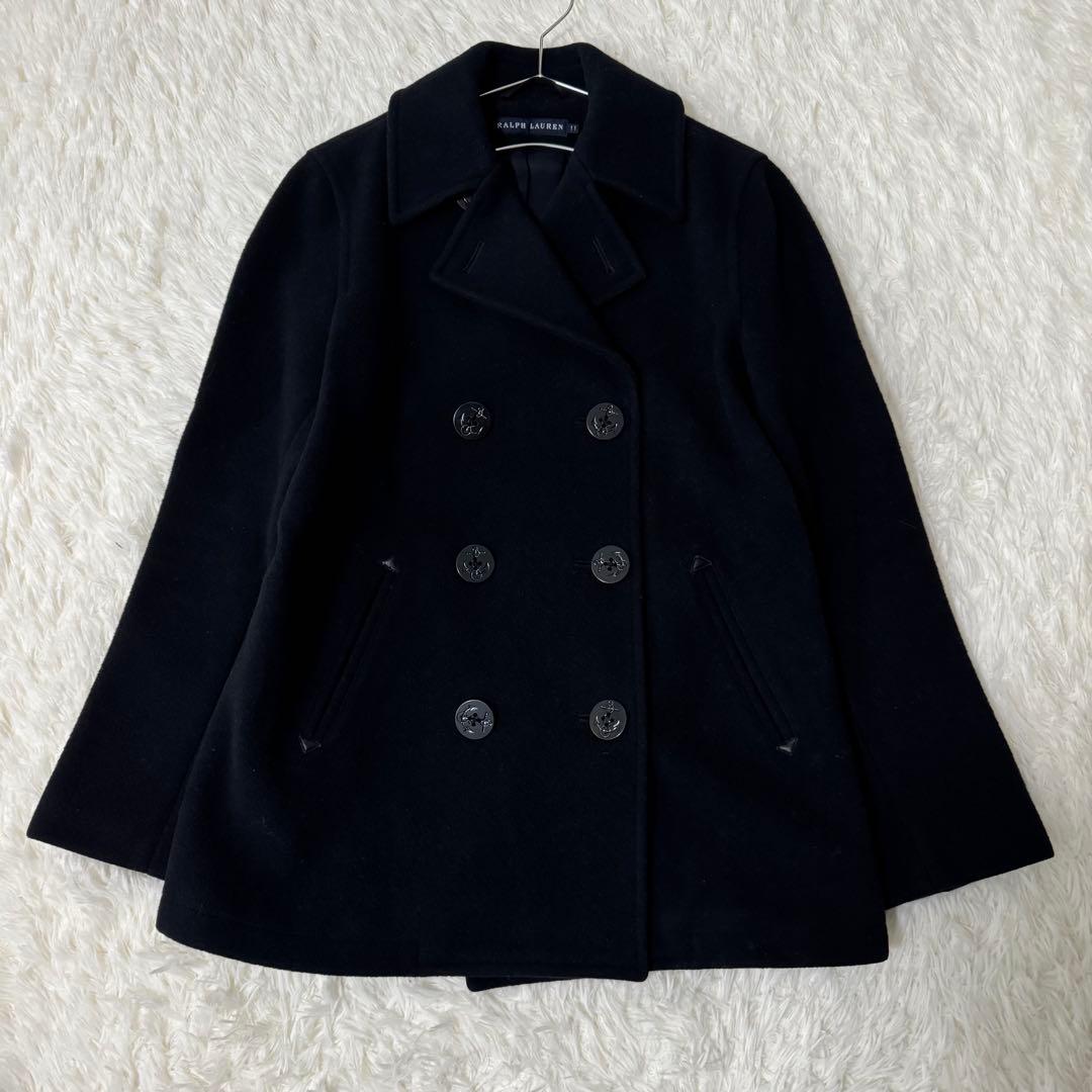 ラルフローレン ウール Pコート レディース M サイズ ブラック 日本製