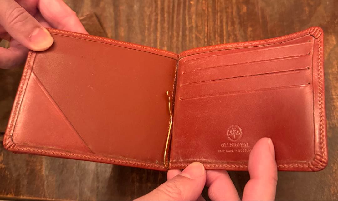 [グレンロイヤル] マネークリップ 小銭入れ付き 2つ折り 財布 カードケース