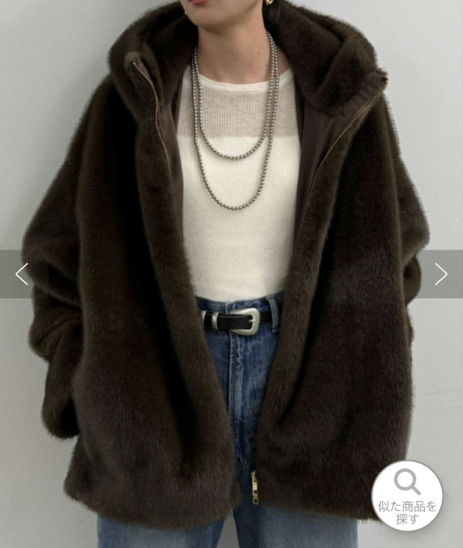 LOUNGEDRESS 今季フードフェイクファーブルゾン