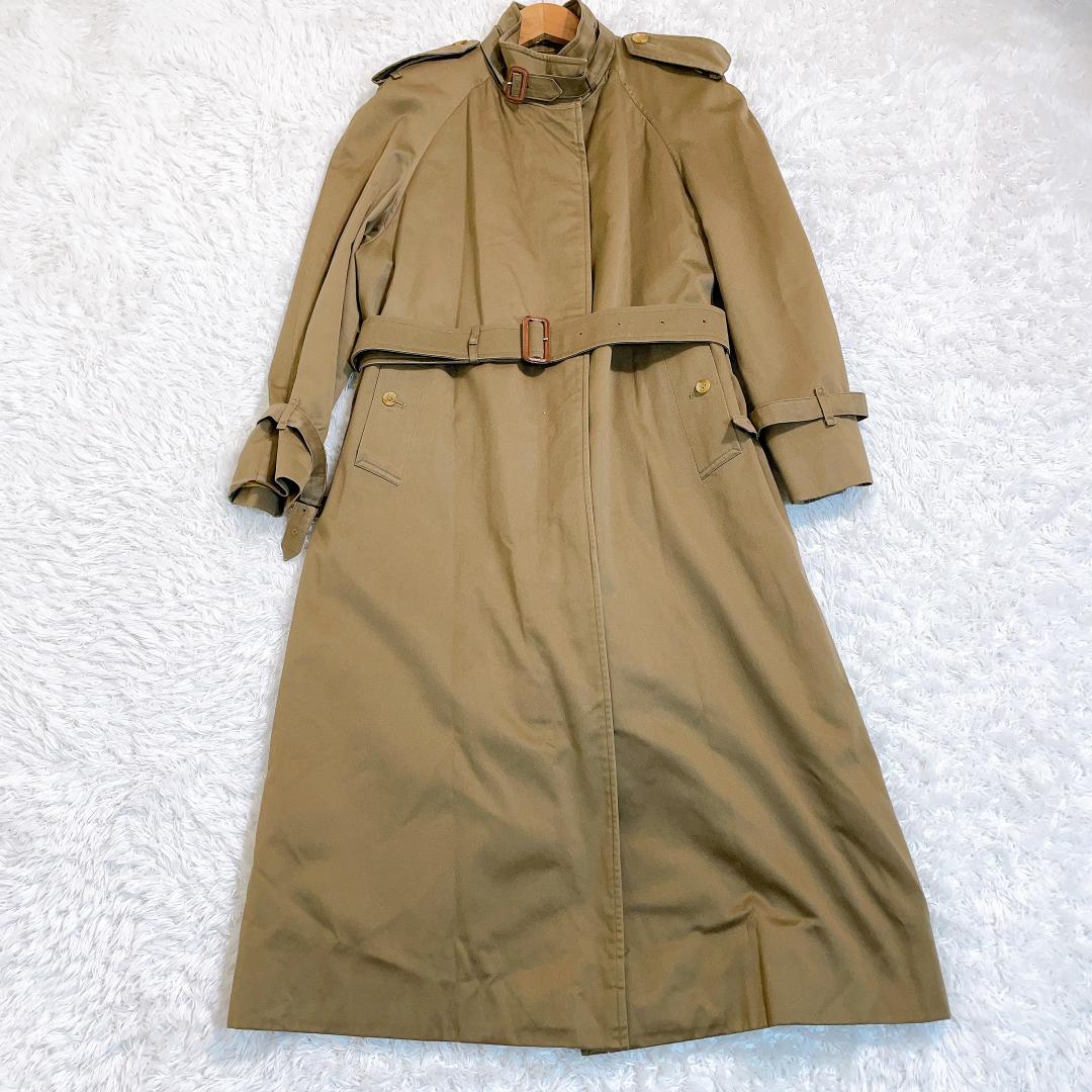 【美品】バーバリー ステンカラーコート ノバチェック マキシ丈 ライナーベルト付