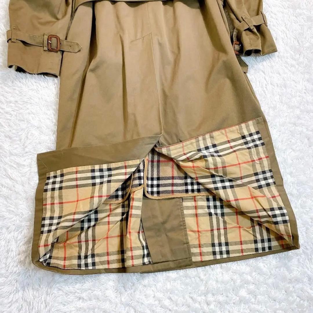 【美品】バーバリー ステンカラーコート ノバチェック マキシ丈 ライナーベルト付