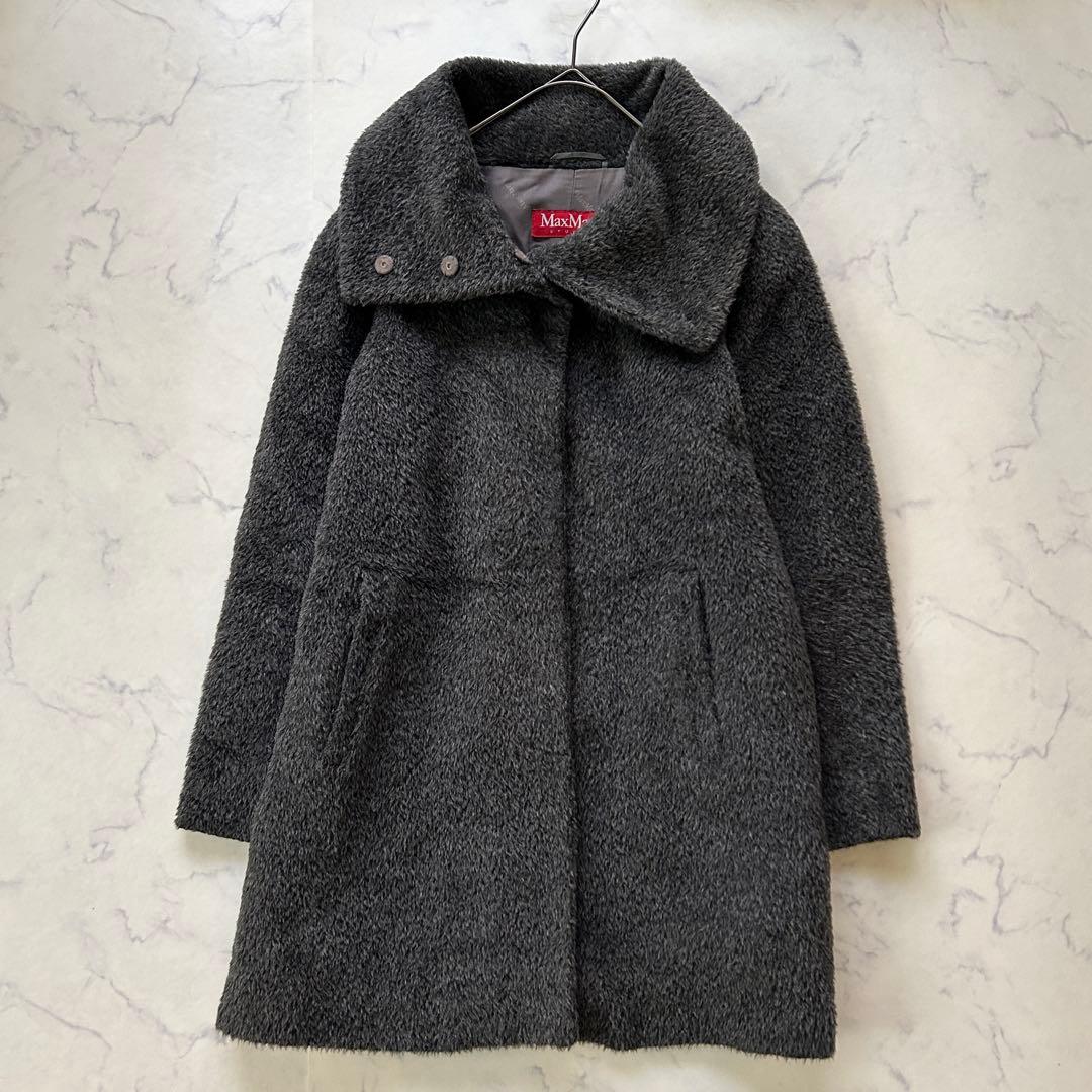 マックスマーラ 高級アルパカ混 シャギーコート テディ 女優襟