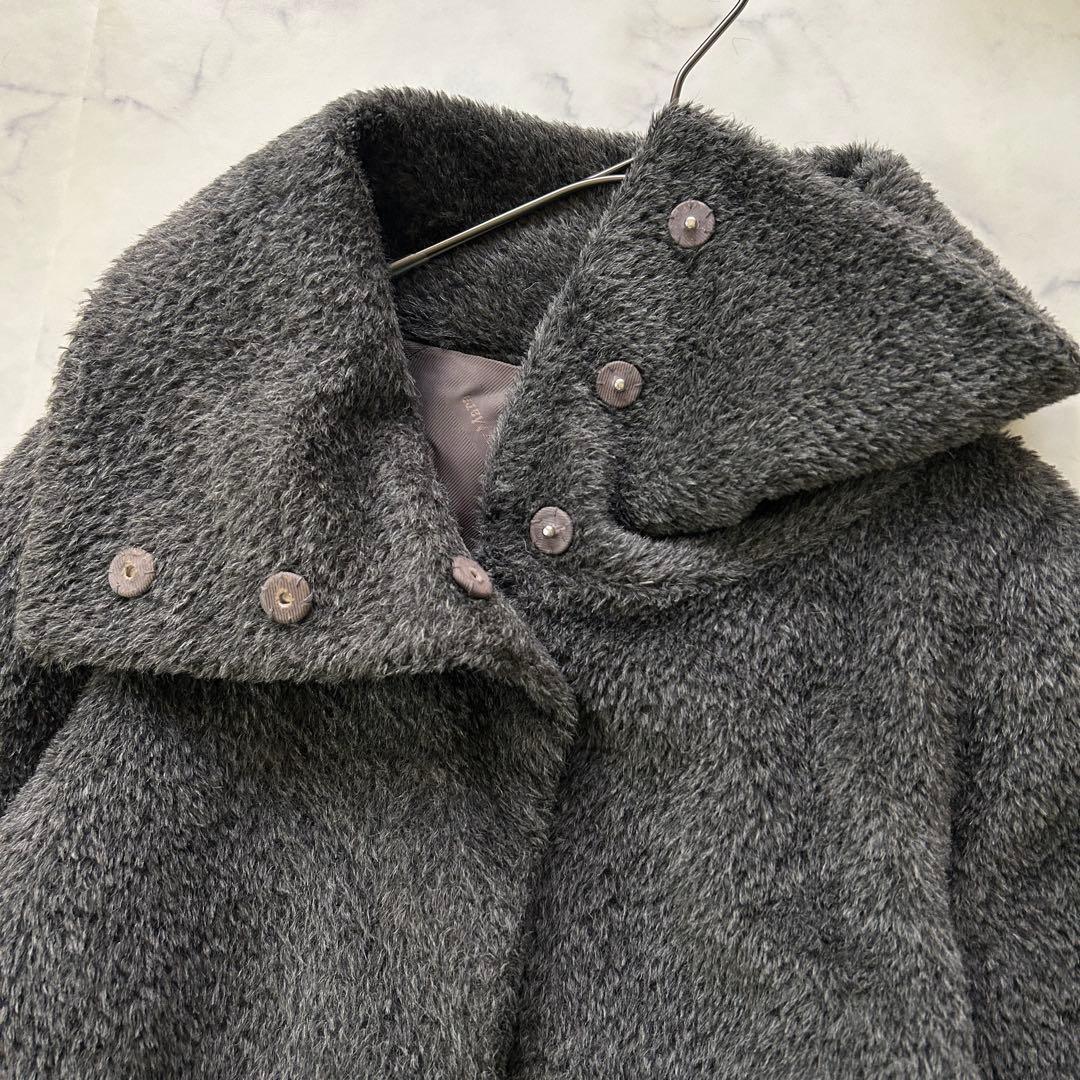 マックスマーラ 高級アルパカ混 シャギーコート テディ 女優襟
