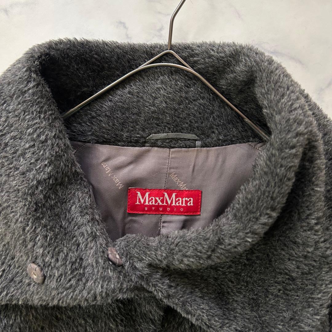 マックスマーラ 高級アルパカ混 シャギーコート テディ 女優襟