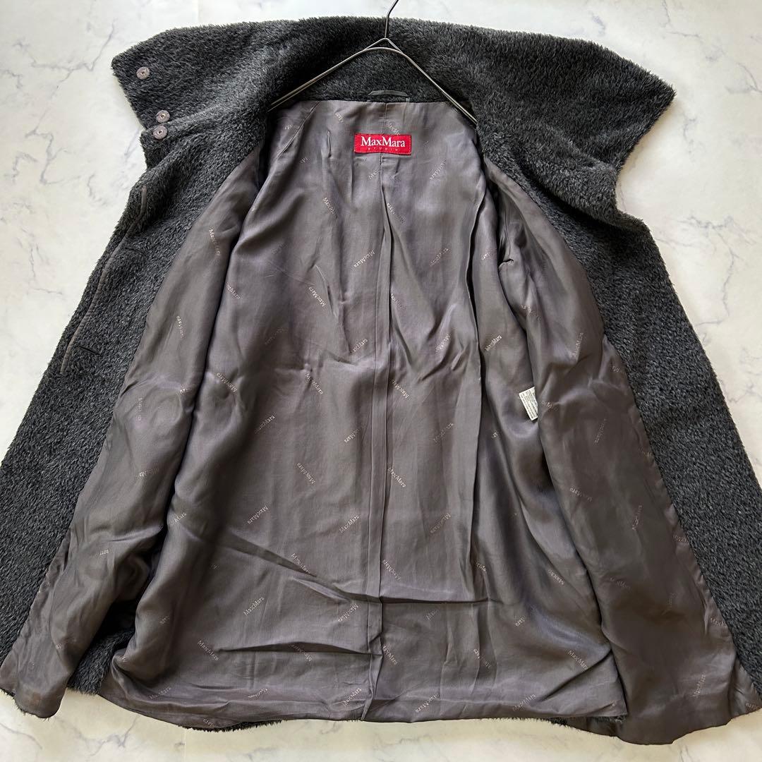 マックスマーラ 高級アルパカ混 シャギーコート テディ 女優襟