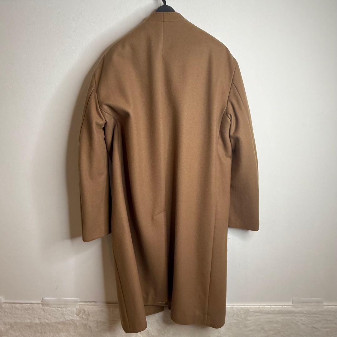【新品】MB×ADAM ET ROPE ノーカラーウールコート キャメル L