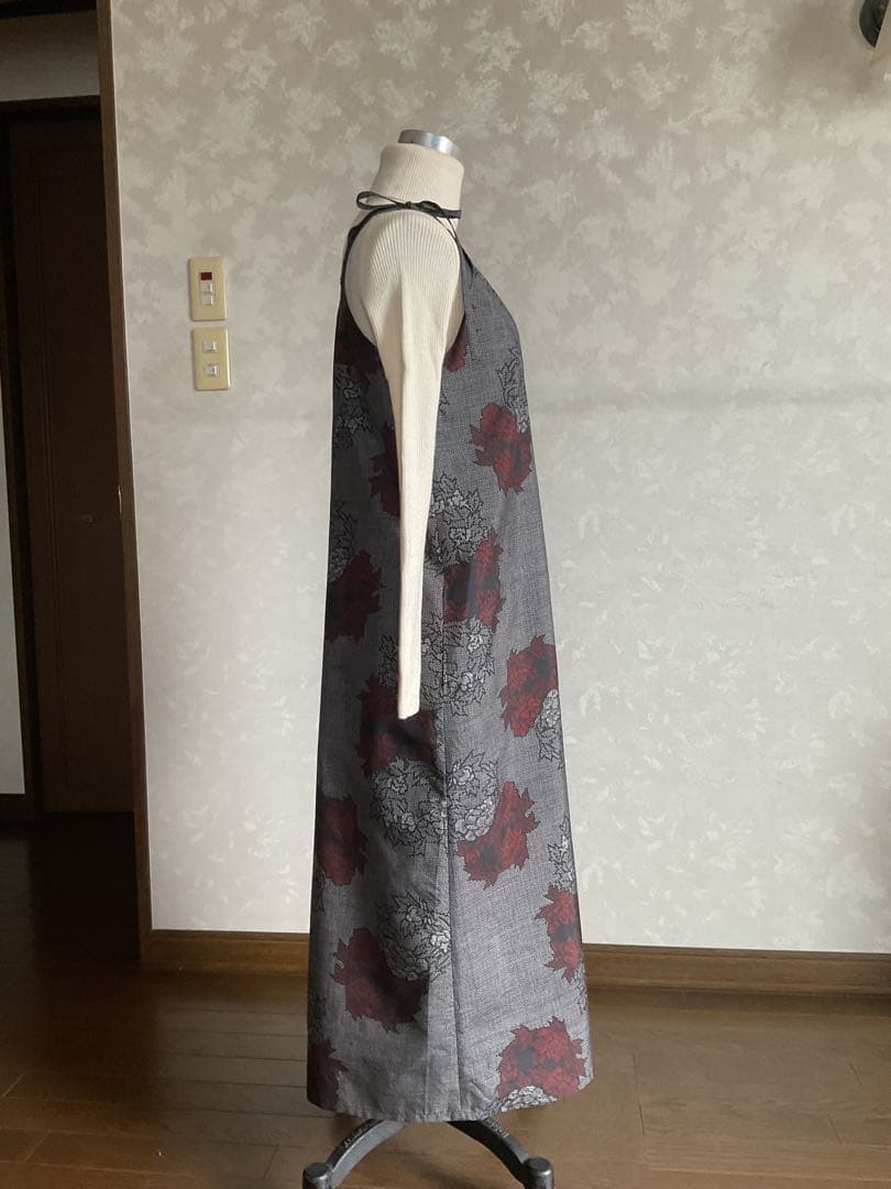 着物リメイクワンピース　　　　大島紬からジャンバードレス