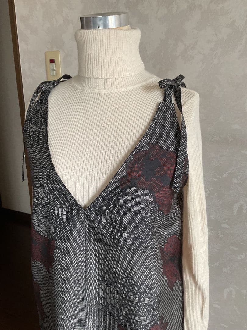 着物リメイクワンピース　　　　大島紬からジャンバードレス