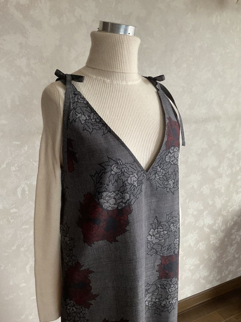 着物リメイクワンピース　　　　大島紬からジャンバードレス