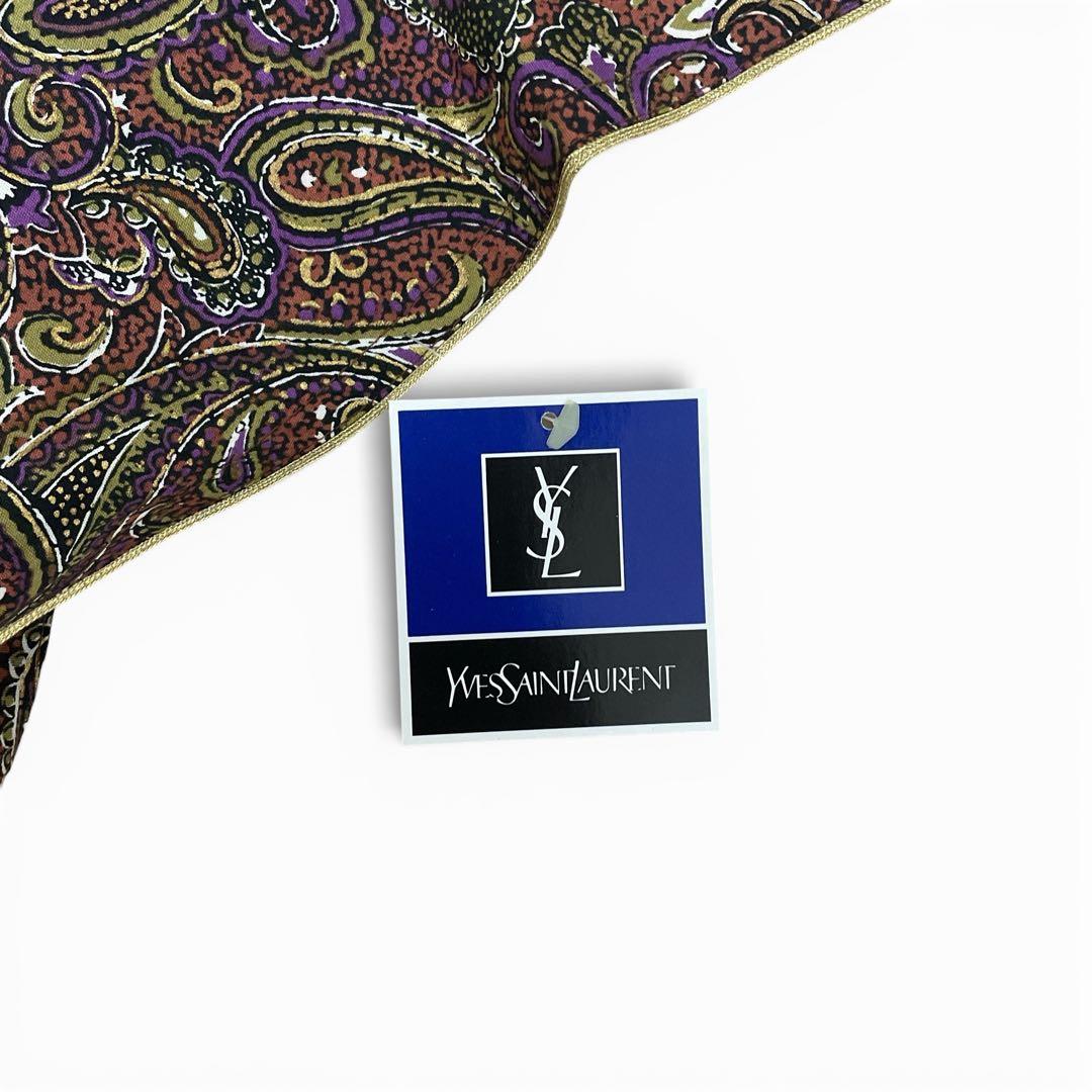 Yves Saint Laurent ペイズリー柄 エプロンワンピース綿100%