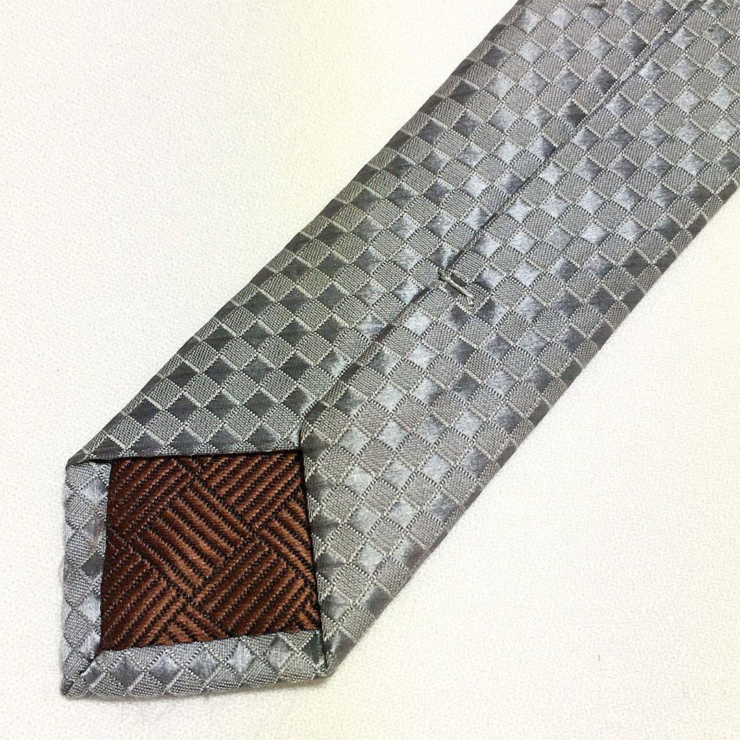 未使用級 ルイヴィトン Louis Vuitton ネクタイ グレー ダミエ