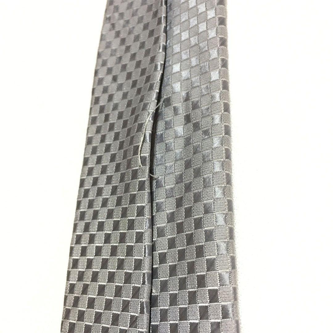 未使用級 ルイヴィトン Louis Vuitton ネクタイ グレー ダミエ