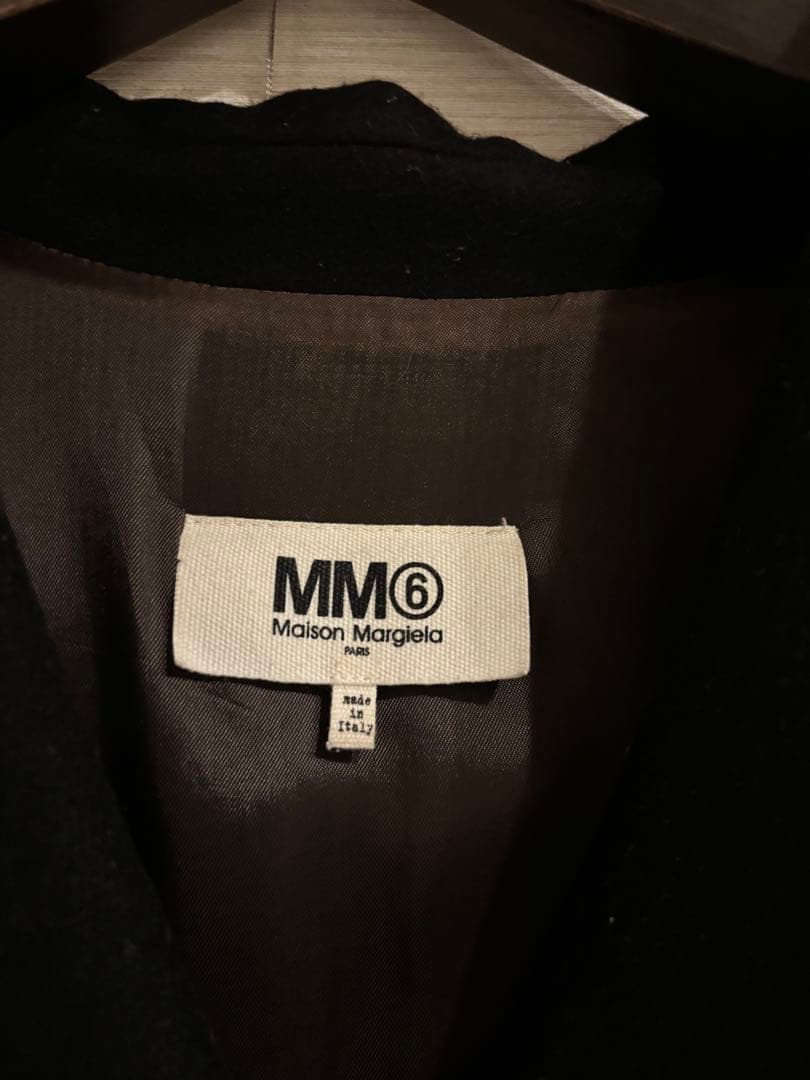 MM6 コクーンコート 38 レディース オーバーサイズ 黒 ロングコート