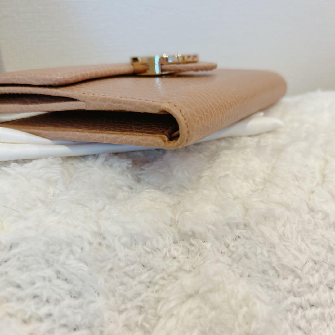 【美品】グッチ GUCCI インターロッキング 二つ折り財布 ベージュ