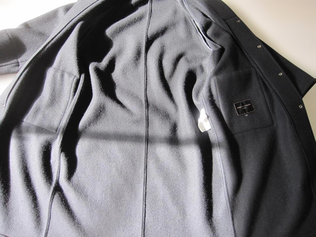 95Sコムデギャルソンオム　田中オム 袖ライン フード付きロングコートM