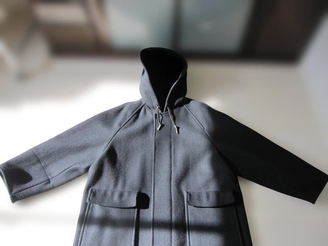 95Sコムデギャルソンオム　田中オム 袖ライン フード付きロングコートM