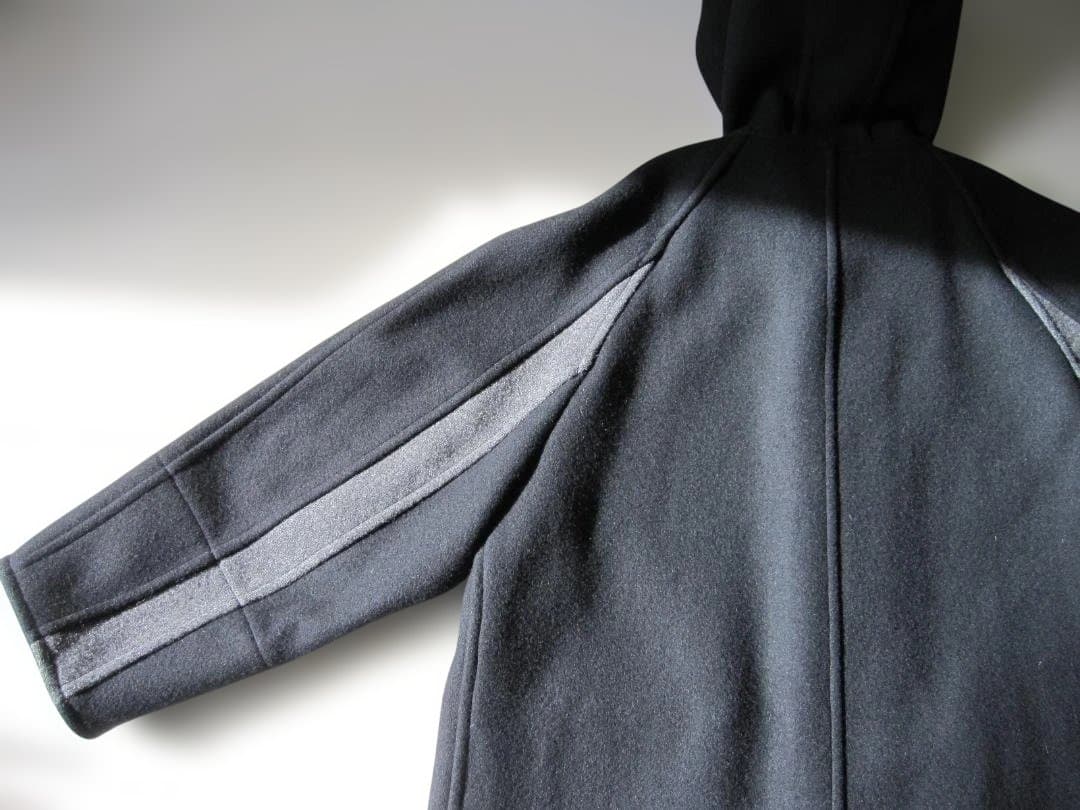 95Sコムデギャルソンオム　田中オム 袖ライン フード付きロングコートM