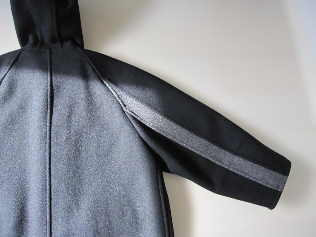 95Sコムデギャルソンオム　田中オム 袖ライン フード付きロングコートM