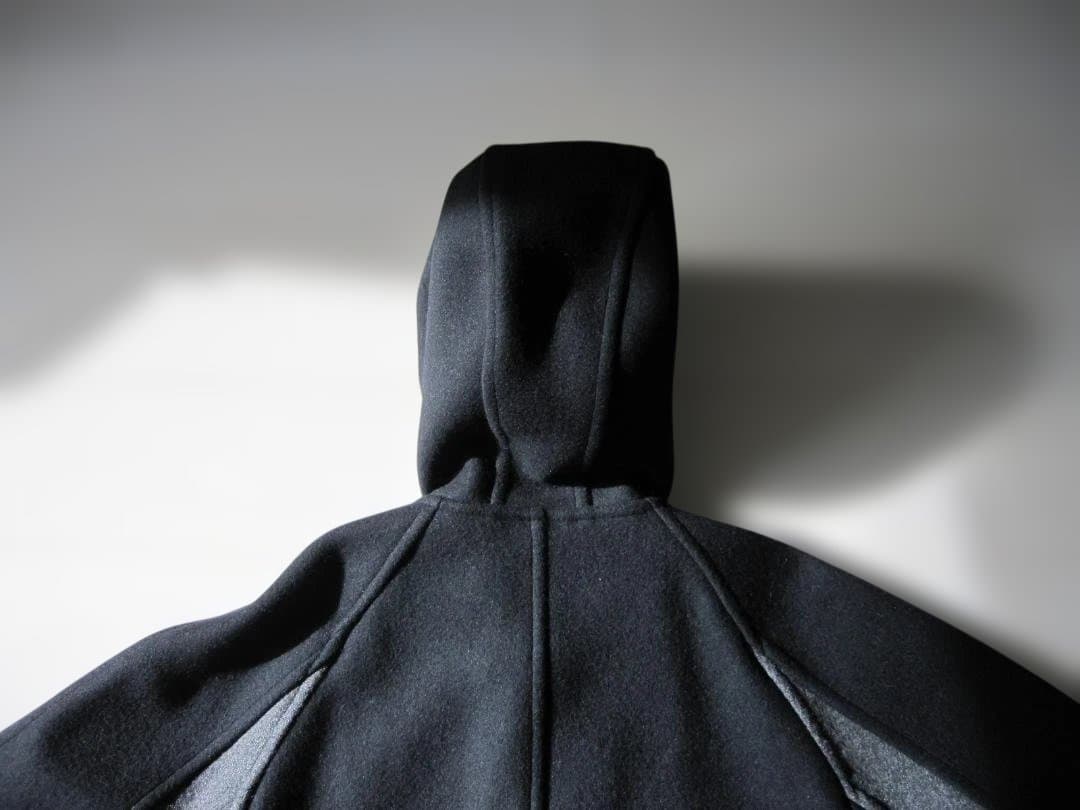 95Sコムデギャルソンオム　田中オム 袖ライン フード付きロングコートM