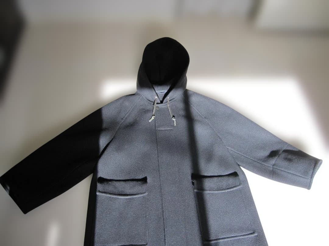 95Sコムデギャルソンオム　田中オム 袖ライン フード付きロングコートM