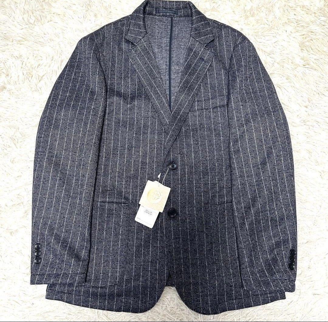 金のパジャマスーツ　プレミアムウールセットアップ 紺ストライプBM　 未使用品