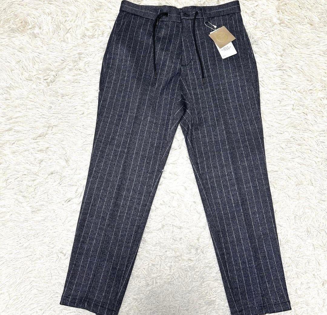 金のパジャマスーツ　プレミアムウールセットアップ 紺ストライプBM　 未使用品