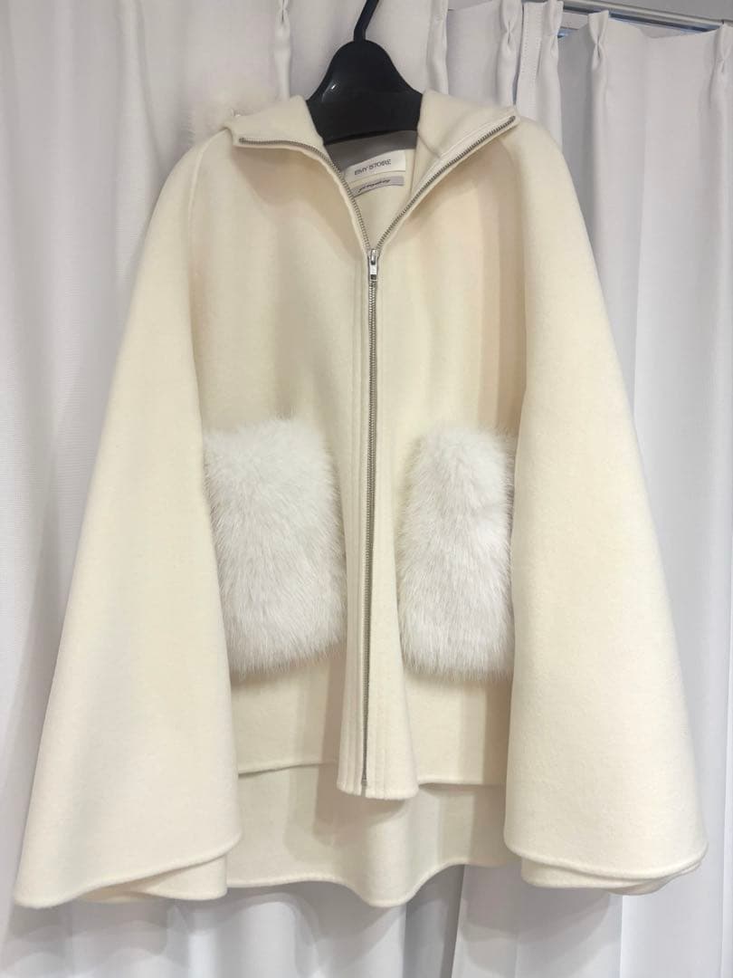 ファーポケットマントコート