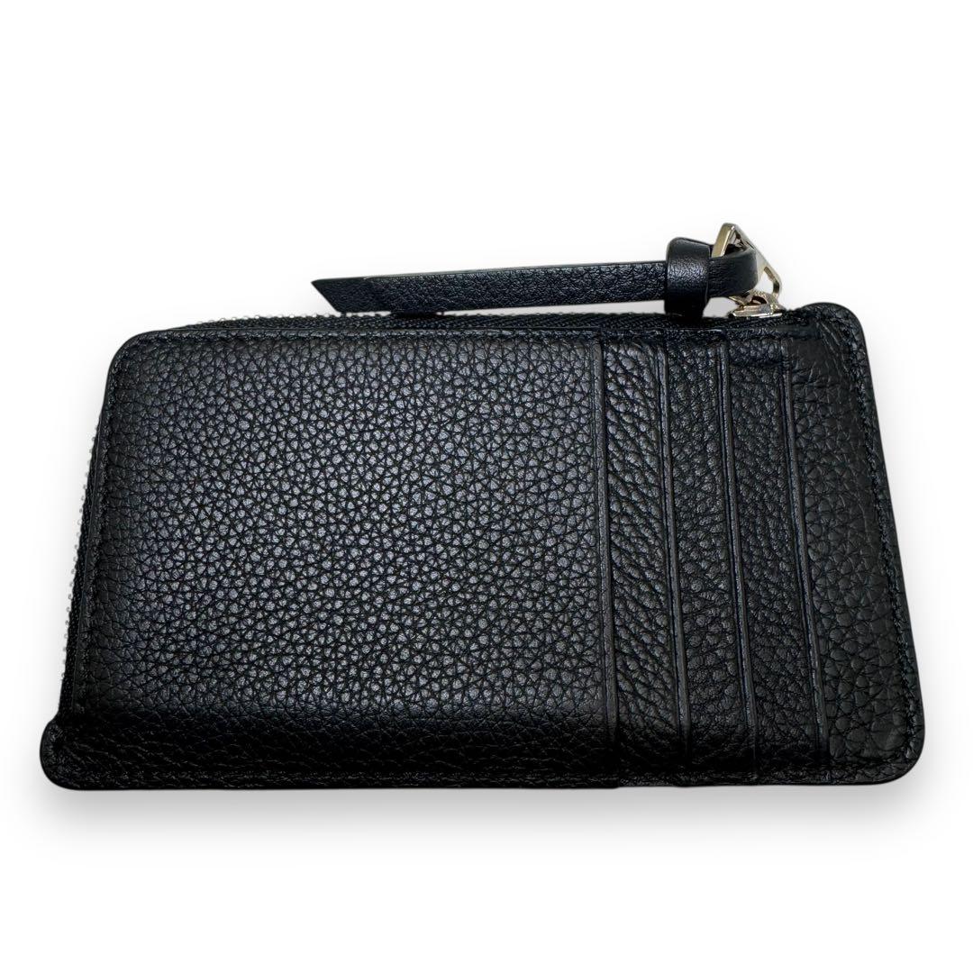 極美品■ロエベ アナグラム型押し コンパクトウォレット カードケース 黒 箱付き