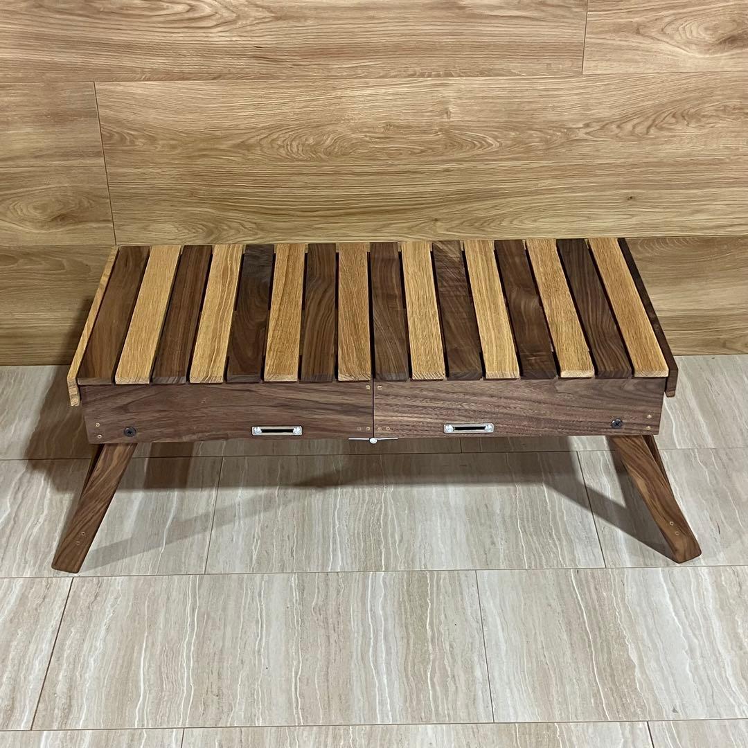 在庫品　スライドテーブル THEBOX フル天然ウォルナット×オーク