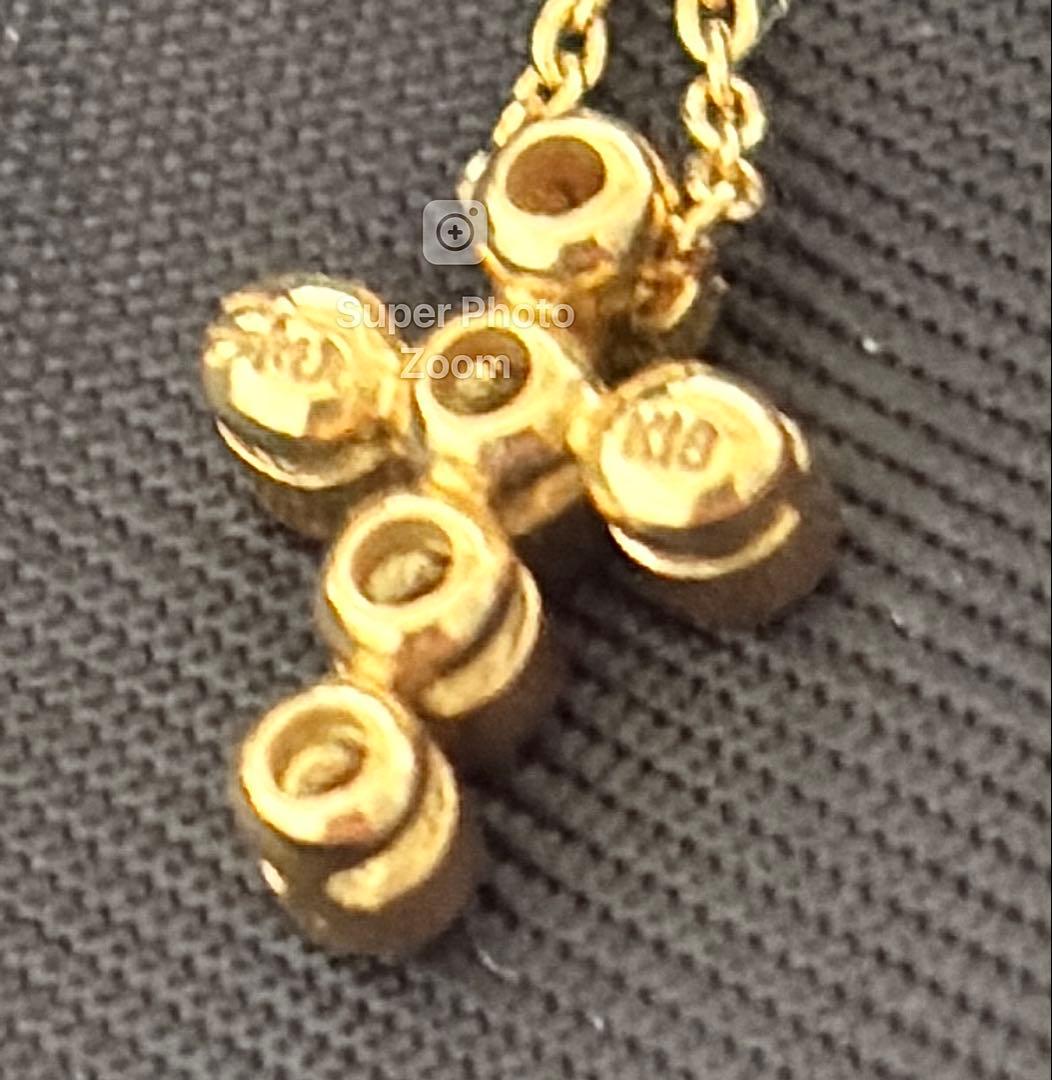 スタージュエリー　K18ダイヤクロスネックレス