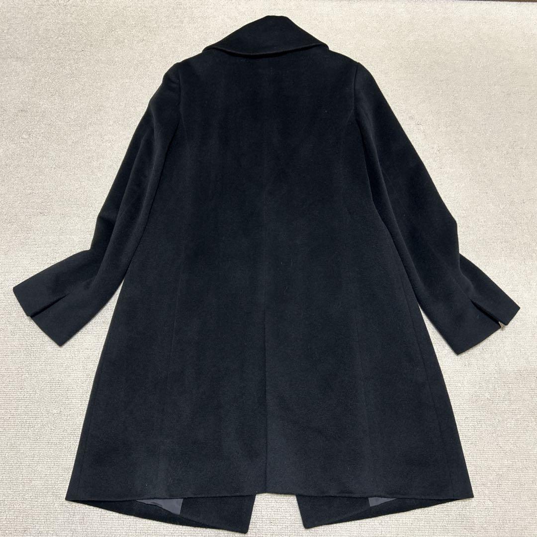 美品❣️23区 チェスターコート ウール カシミヤ 女優襟 ブラック 40 L