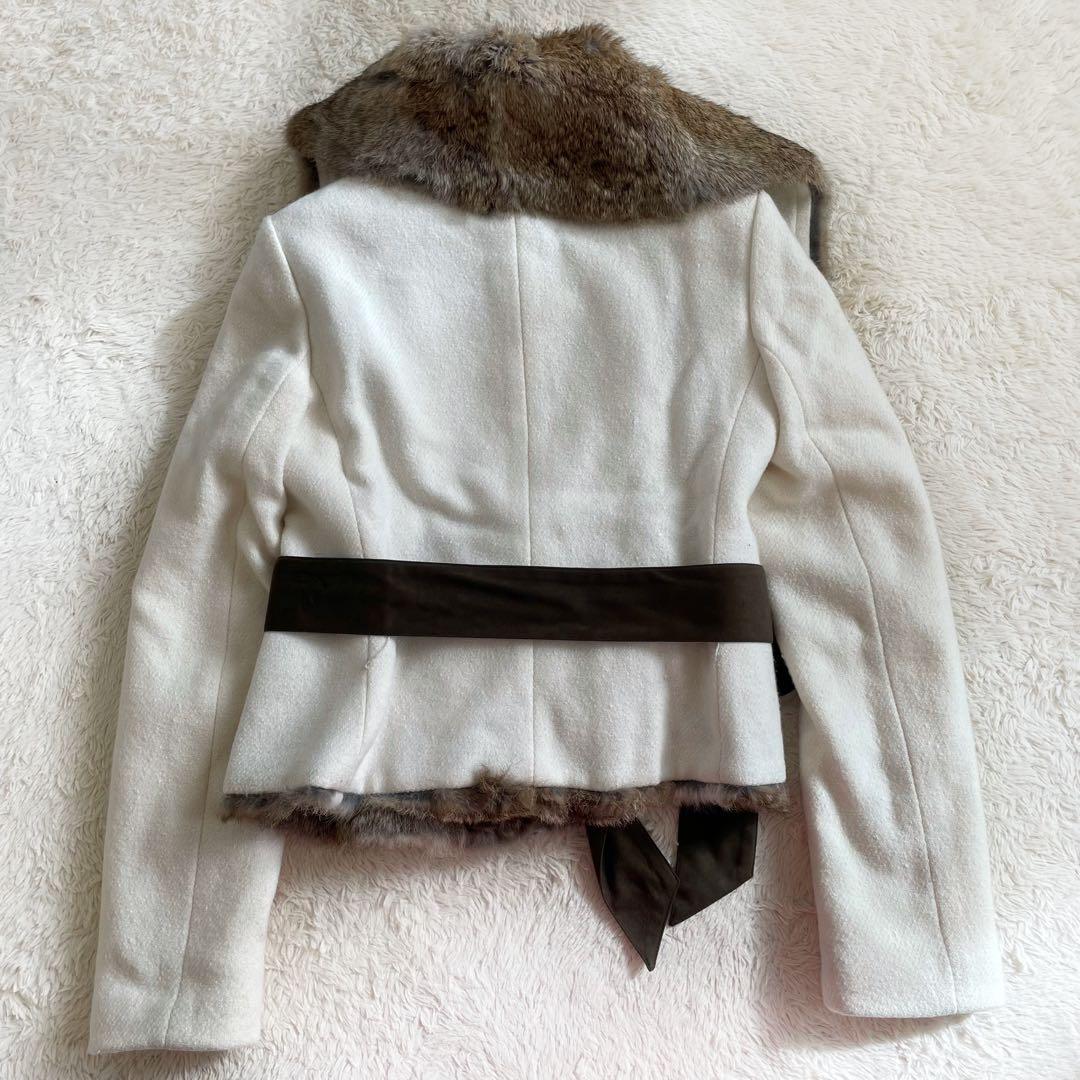 希少00s セオリー　ラビット リアルファーコート　ショートコート　Y2K