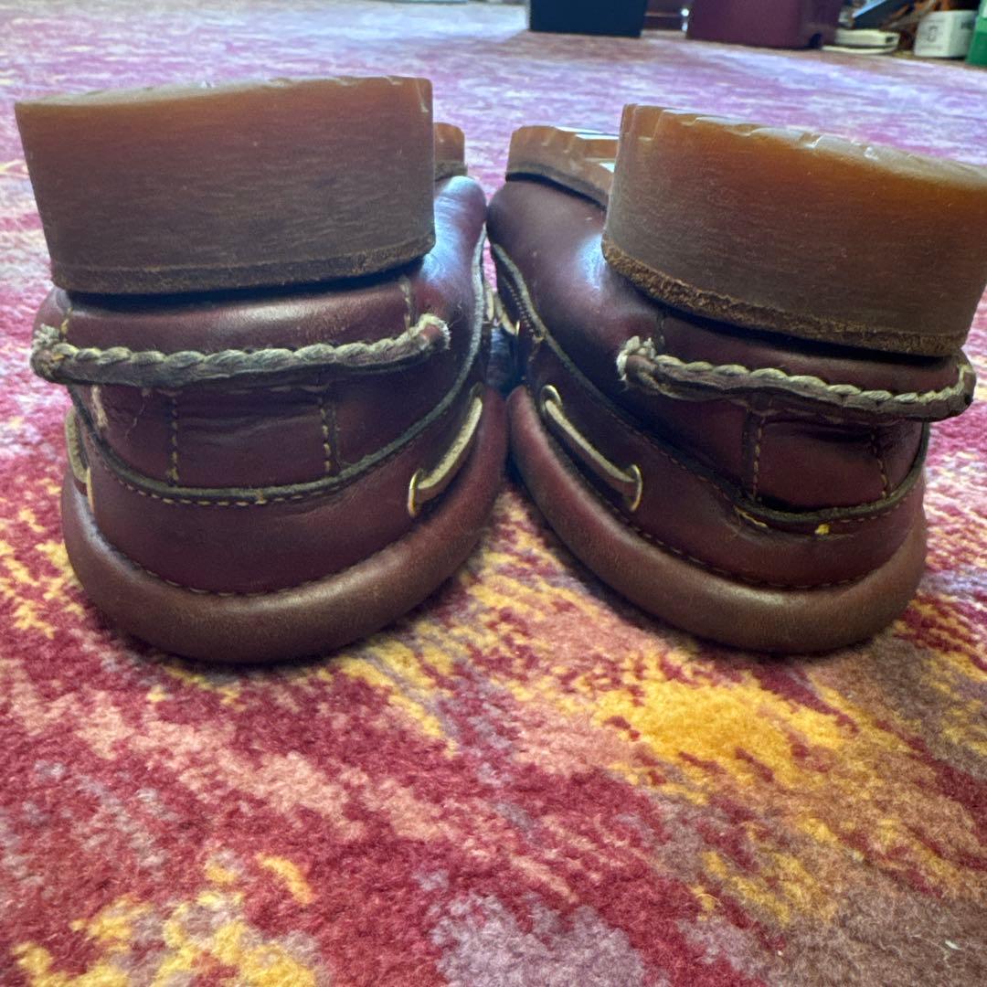 ティンバーランド ダークブラウン レザー デッキシューズ