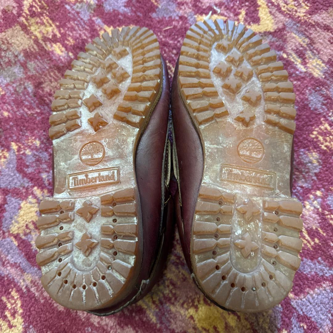 ティンバーランド ダークブラウン レザー デッキシューズ