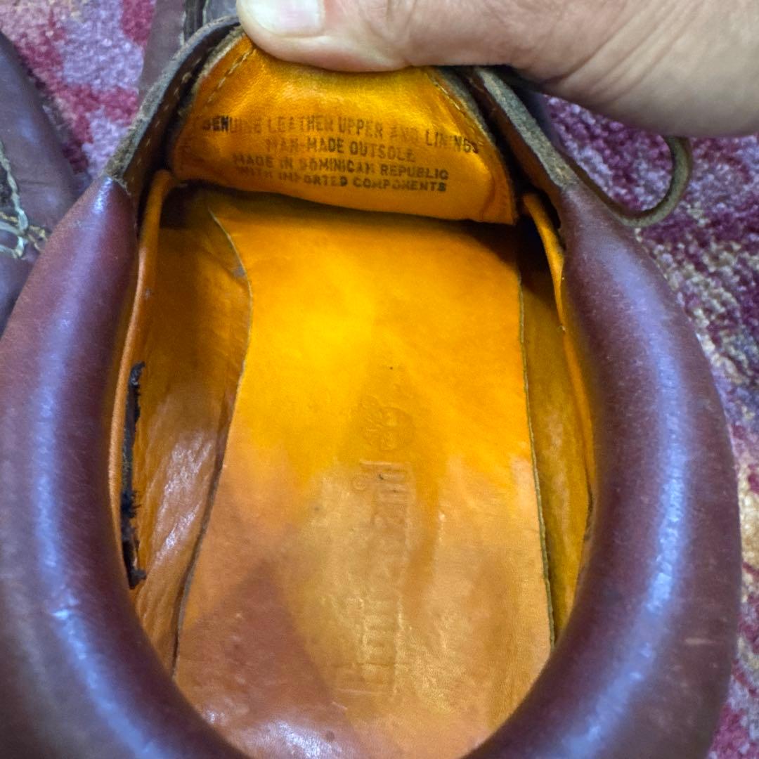 ティンバーランド ダークブラウン レザー デッキシューズ