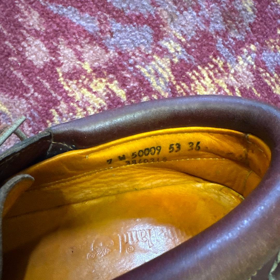 ティンバーランド ダークブラウン レザー デッキシューズ