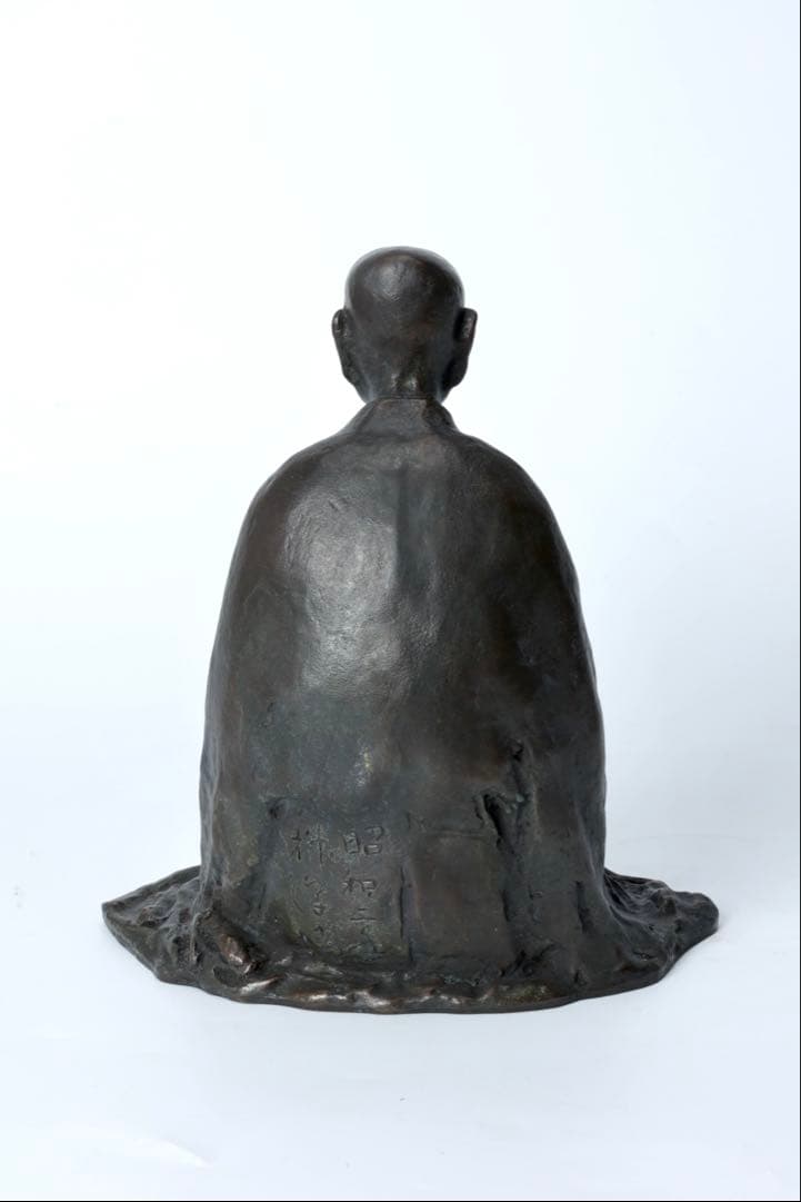 桝澤清 作 良寛禅師像 在銘 共箱 栞付き 銅 置物 古美術品 骨董品
