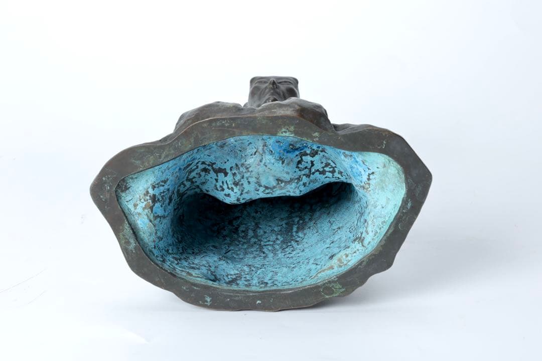 桝澤清 作 良寛禅師像 在銘 共箱 栞付き 銅 置物 古美術品 骨董品