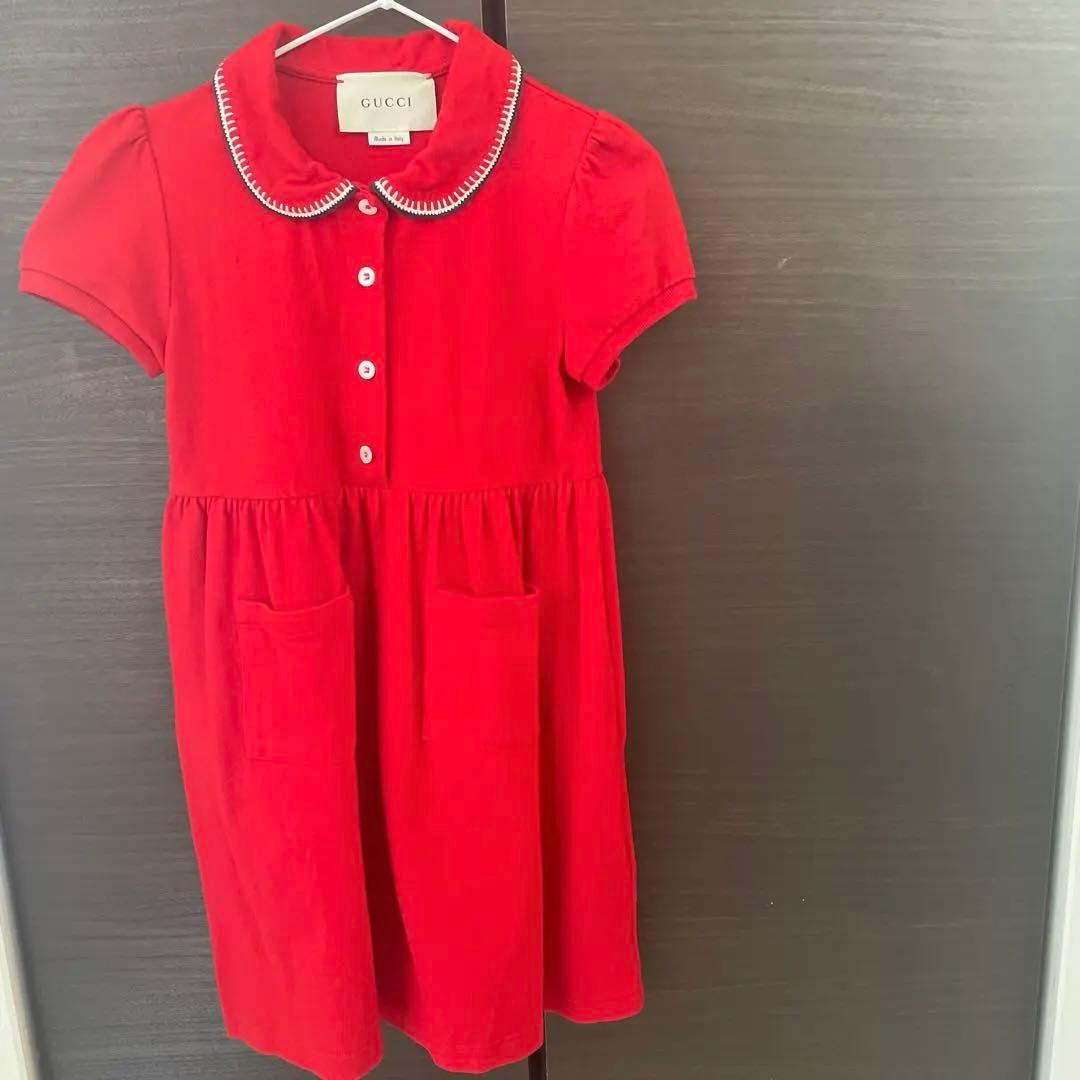 GUCCI 赤 半袖ワンピース　サイズ5
