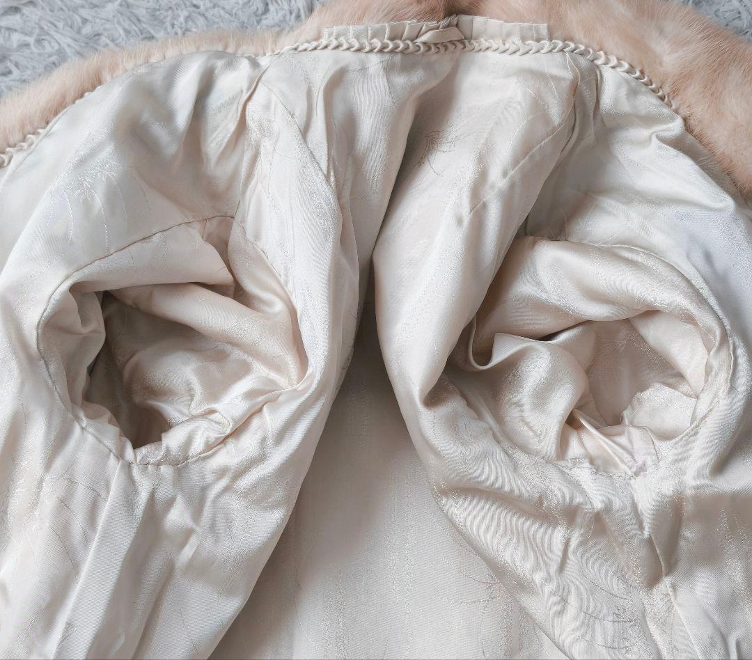 【美品 高級◎】総丈74 パステルミンク 毛皮 デミバフ ファーコート