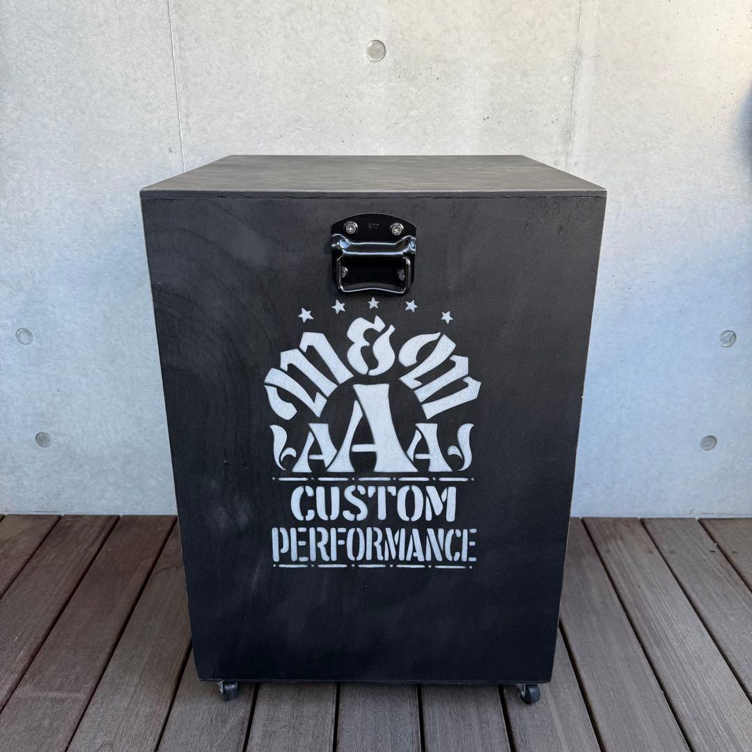 M&M カスタムパフォーマンス　木製5段収納ラック キャスター付き