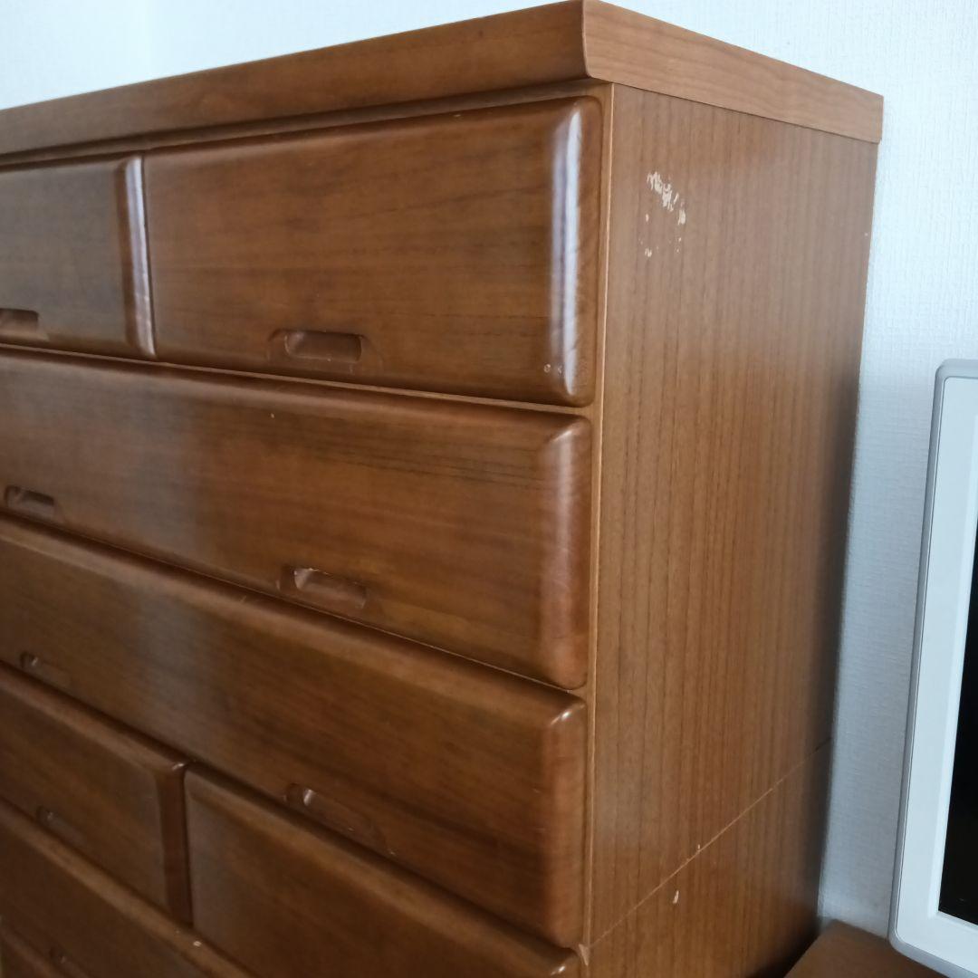 n*u様 アンティーク箪笥　ブラウン木製チェスト 9引き出し