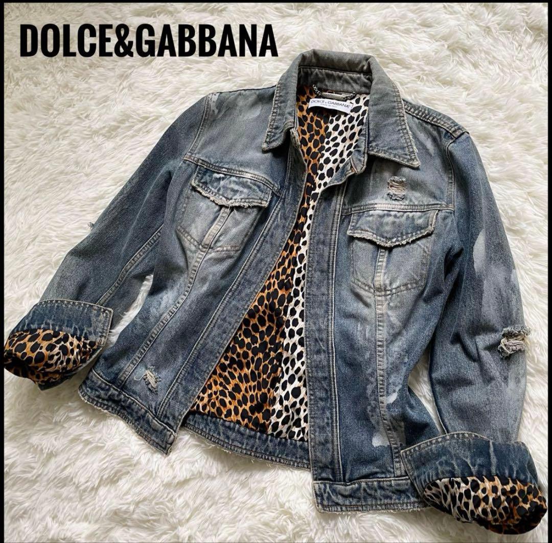 ドルチェアンドガッパーナ レオパード柄 デニムジャケット