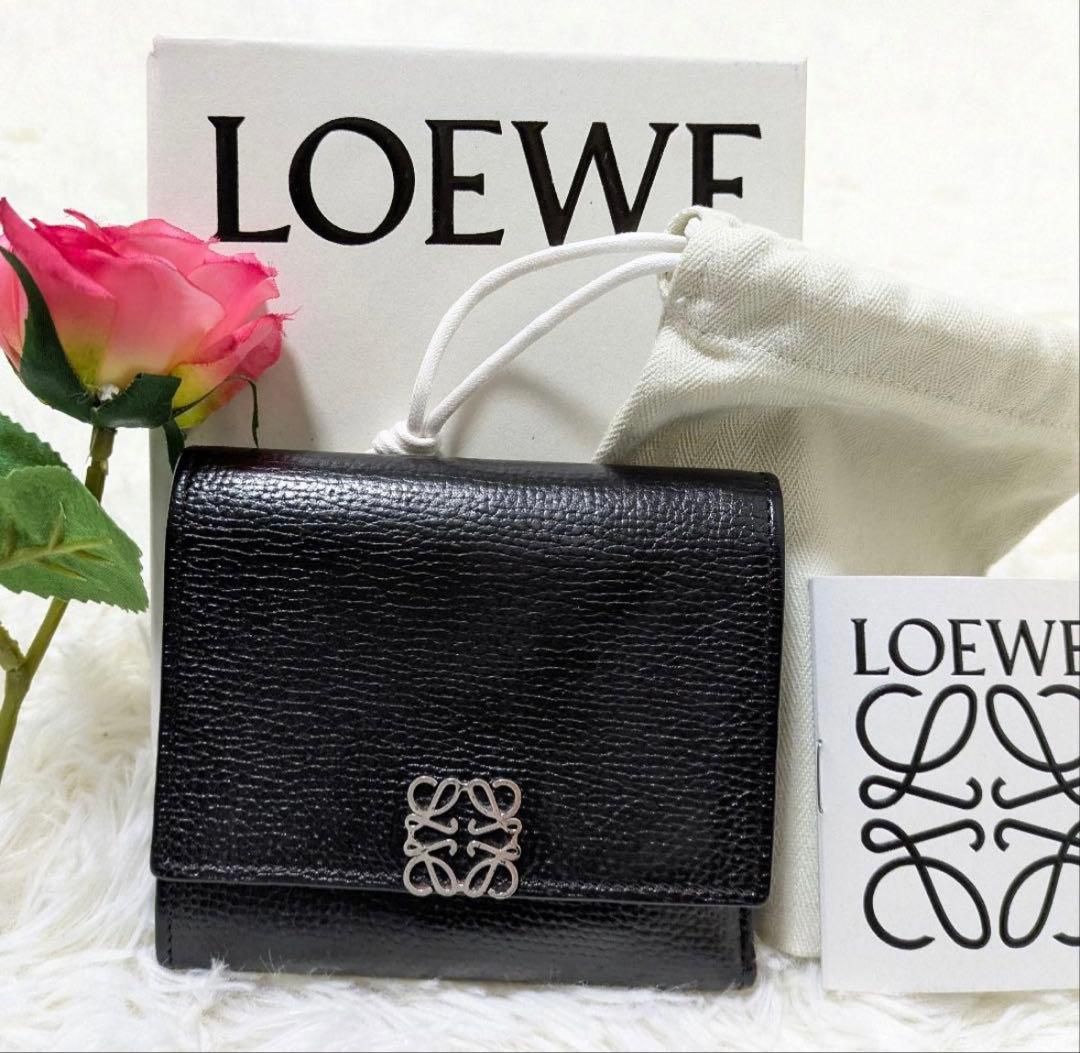 超値下げ美品‼️LOEWE アナグラム トライフォールドウォレット ロエベ 財布