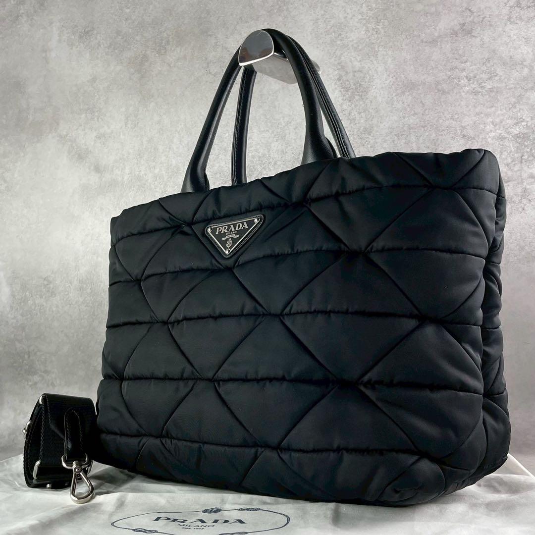 【未使用級】プラダ ハンドバッグ 2way 三角 Re-Nylon ブラック